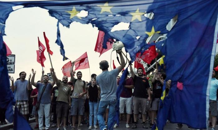 Антиевропейские протесты в Греции