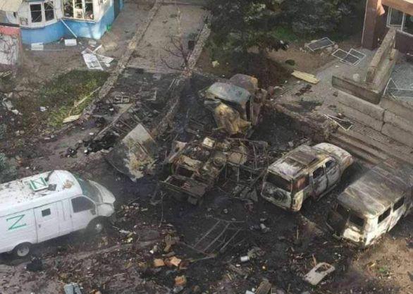 Автомобили, сгоревшие в результате ночного удара по Энергодару, ColonelCassad