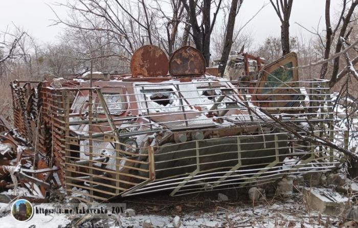 Уничтоженный украинский БТР-4