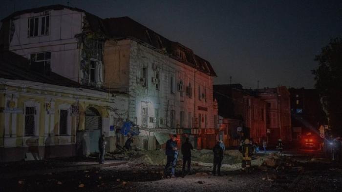 последствия удара рядом с нацистским клоповником на Рымарской в Харькове