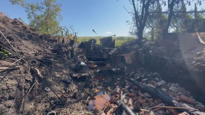 Уничтоженная САУ 2С1 «Гвоздика» укровермахта где-то на Донбассе