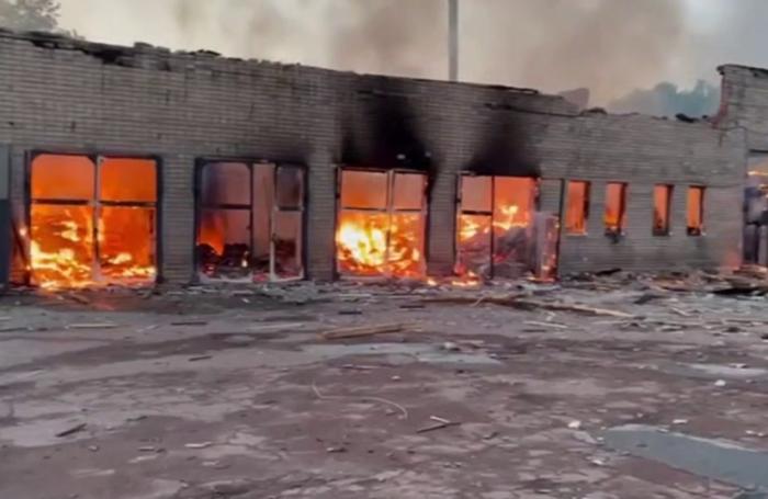 последствие удара Гераней по целям в н.п. Кролевец Сумской области, источник Телеграм-канал Хроники Гераней