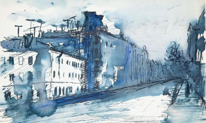 Георгий Траугот. «На Кронверкском». Конец 1950-х. Архив семьи Траугот