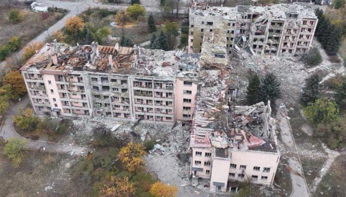 панорамы состояния города Белицкое на Добропольском направлении, севернее Родинского и Красноармейска, источник Телеграм-канал Синяя Борода