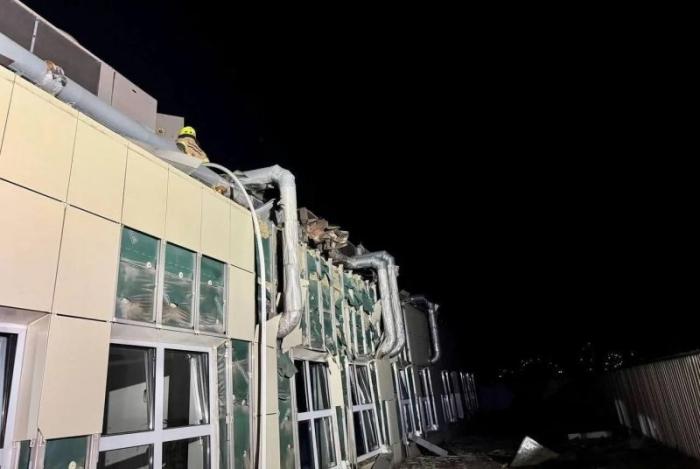 последствия удара «Герани-5» по ЦОД «Опен Дата» в Днепропетровске, источник МАХ-канал Военный Осведомитель