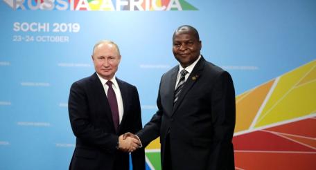 Встреча президента России Владимира Путина с Президентом Центральноафриканской Республики Фостеном Арканжем Туадерой