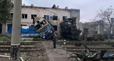 последствия массированного удара «Гераней» по депо «Укрзализныци» в Одессе сегодня ночью, источник Телеграм-канал Dambiev