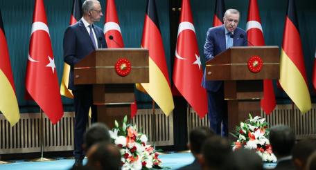 Федеральный канцлер Германии Фридрих Мерц и президент Турции Реджеп Эрдоган провели совместную пресс-конференцию