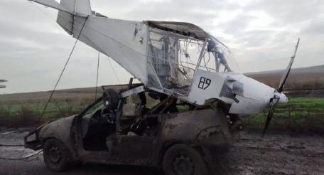 бойцы ВС РФ под Донецком затрофеили необычный дрон ВСУ – камикадзе на базе легкомоторного самолёта, источник Телеграм-канал Денацификация UA