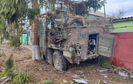 очередной БТР М1126 Stryker, который достался нашим военнослужащим в Судже. Это минимум четвёртый целый М1126, который достался нашим военнослужащим в Судже и прилегающих населённых пунктах