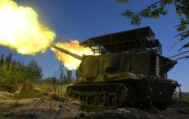 боевая работа расчёта 152-мм самоходной гаубицы 2С19 «Мста-С» группировки войск «Центр» на Покровском (Красноармейском) направлении, источник Военный Осведомитель