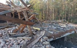 последствия удара в Герани по цели в Балаклее Харьковской области, источник МАХ-канал Хроники Гераней